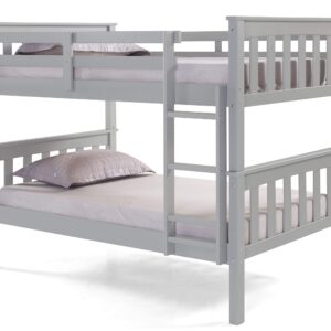 Bunk Bed Solid Wood Sturdy Twin Over Twin with Ladder and Safety Rail Grey - Kids' Twin Loft Bunk Bed with Headboard - by from The Tree Furniture