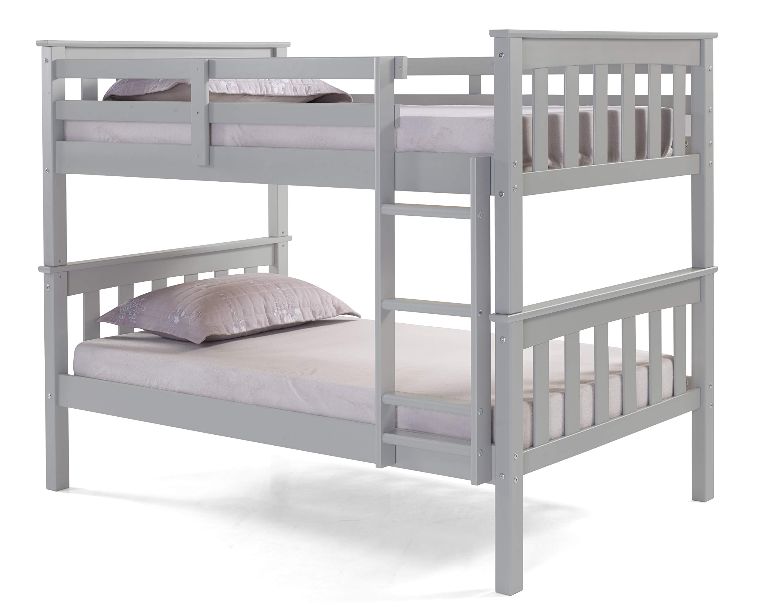 Bunk Bed Solid Wood Sturdy Twin Over Twin with Ladder and Safety Rail Grey - Kids' Twin Loft Bunk Bed with Headboard - by from The Tree Furniture