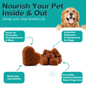 Calming Chews For Dogs - 110 Chews Hemp Dog Treats For Calming with Anxiety and Stress, Helps Dog Anxiety, Separation, Barking, Stress Relief, Sleep Calming Aid All Ages,Breeds&Size (CHICKEN Flavor)