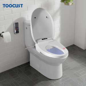 Electric Bidet Toilet Seat with Wireless Remote - Elongated Heated Bidet Toilet Seat with Quick Access Sidebar, Bidet Warm Water with Dryer, LED Nightlight, Self-Clean Nozzle, Slow Close