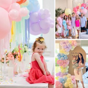 Pastel Balloon 110pcs Garland Kit Macaron Rainbow Balloons Different Sizes 5 10 12 18 Inch Balloon Arch for Graduation Birthday Party, Wedding, Baby Shower, Party Supplies…