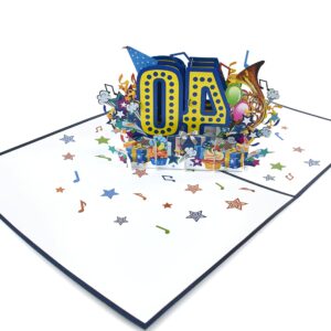 Teabug Cards Happy Birthday Pop Up 3D Greeting Card with Numbers (40th Blue)