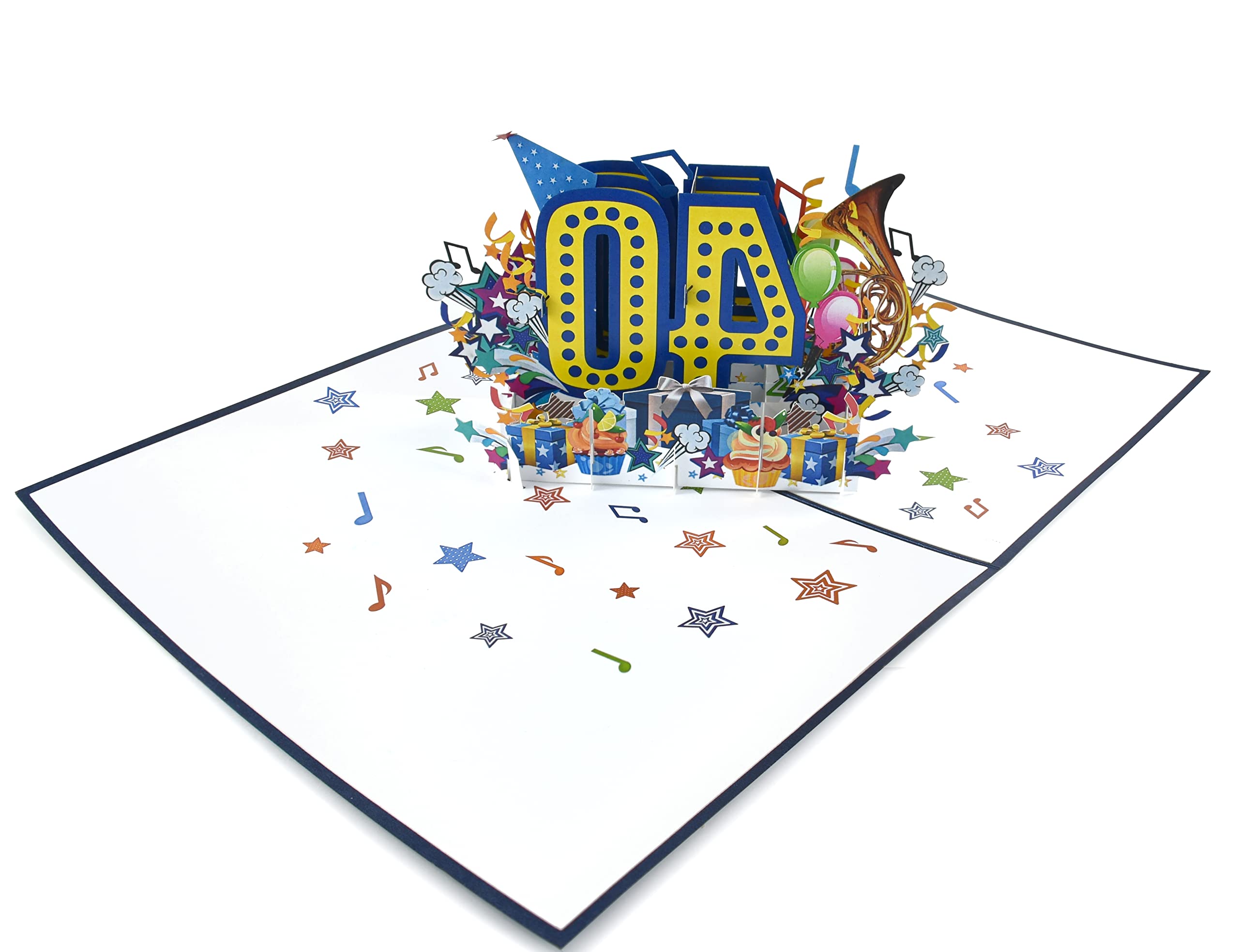 Teabug Cards Happy Birthday Pop Up 3D Greeting Card with Numbers (40th Blue)