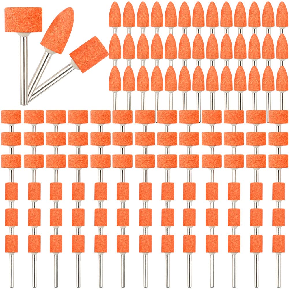 SHITIME Rotary Tool Bits Grinding, 120 Pcs Metal Grinding Sanding Bits with 1/8" Shank, Sanding Drums Accessories for Polishing Jade, Rust and Metal