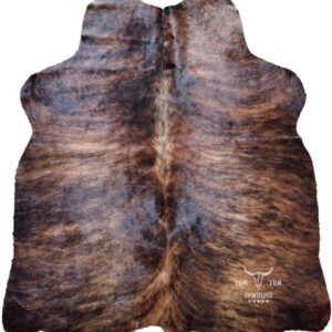 Cowhides Rug Small Cowhide Leather - 4ft x 3,5 ft (DARK BRINDLE)