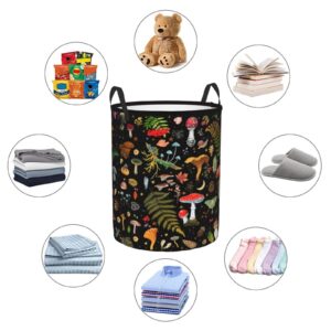 Mushroom Laundry Basket, Mushroom Decor Laundry Bag with Handles-Collapsible Storage Bin Mushroom Decor for Bedroom, Nursery Hamper, Toy Storage, 13.4X16.5IN