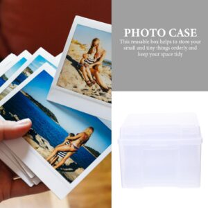 VILLCASE Plastic Postcards Storage Box, Transparent Greeting Card Organizer Portable Business Card Holder, Photo Organizer Cases for Crafts, Scrapbook, Paper, Envelopes