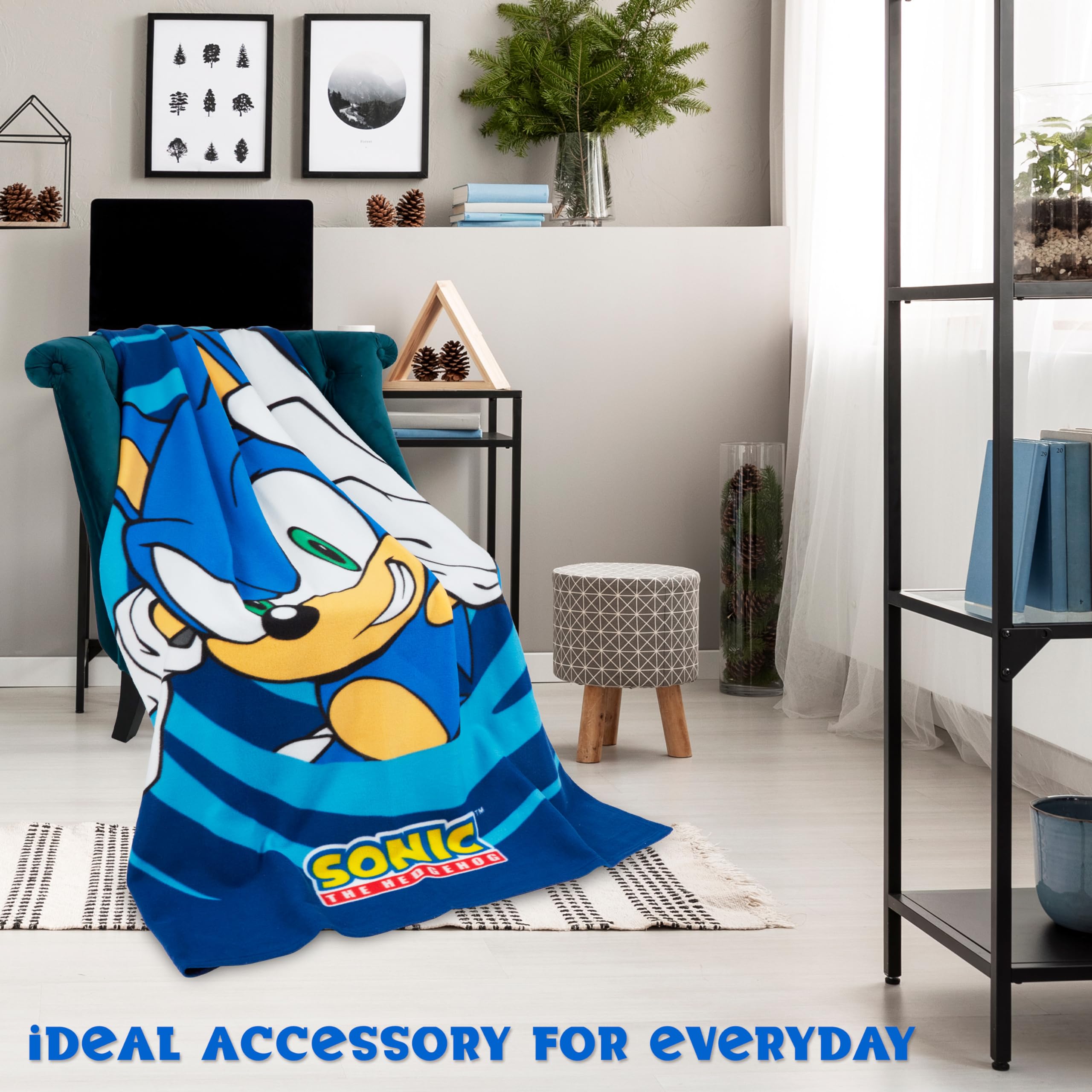 Sonic The Hedgehog Fleece Blanket for Kids Super Soft Blanket Fleece Throws 100 x 150cm Warm Bed Blankets Gifts for Boys