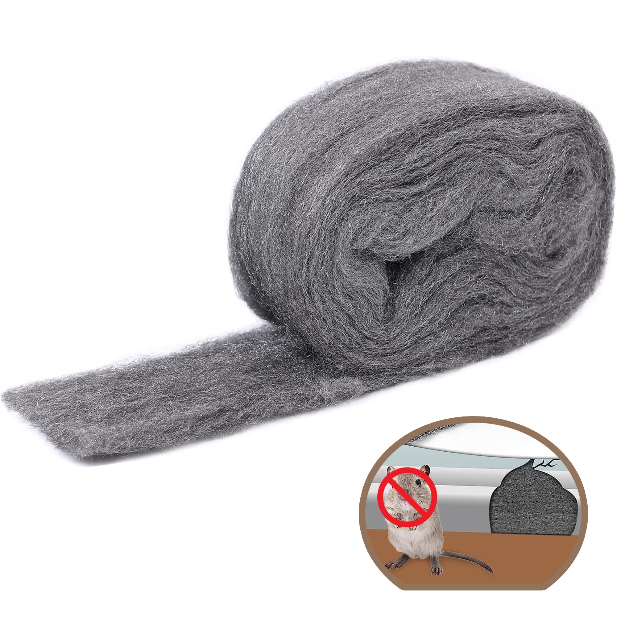 TAFFY'S Steel Wool for Mice Control - 1 Pack of 3×15Ft Steel Wool, Gap Filter for House & Garage - Keep Mice Away from Holes, Siding, Pipeline, Vents in Garden, House, 5.29oz