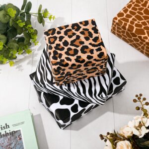 AnyDesign 5 Designs Animal Print Tissue Paper 90 Sheet Leopard Zebra Giraffe Tiger Cow Skin Pattern Art Tissue Animal Print Wrapping Paper Assortment for DIY Crafts Gift Packing, 19.7 x 13.8 Inch