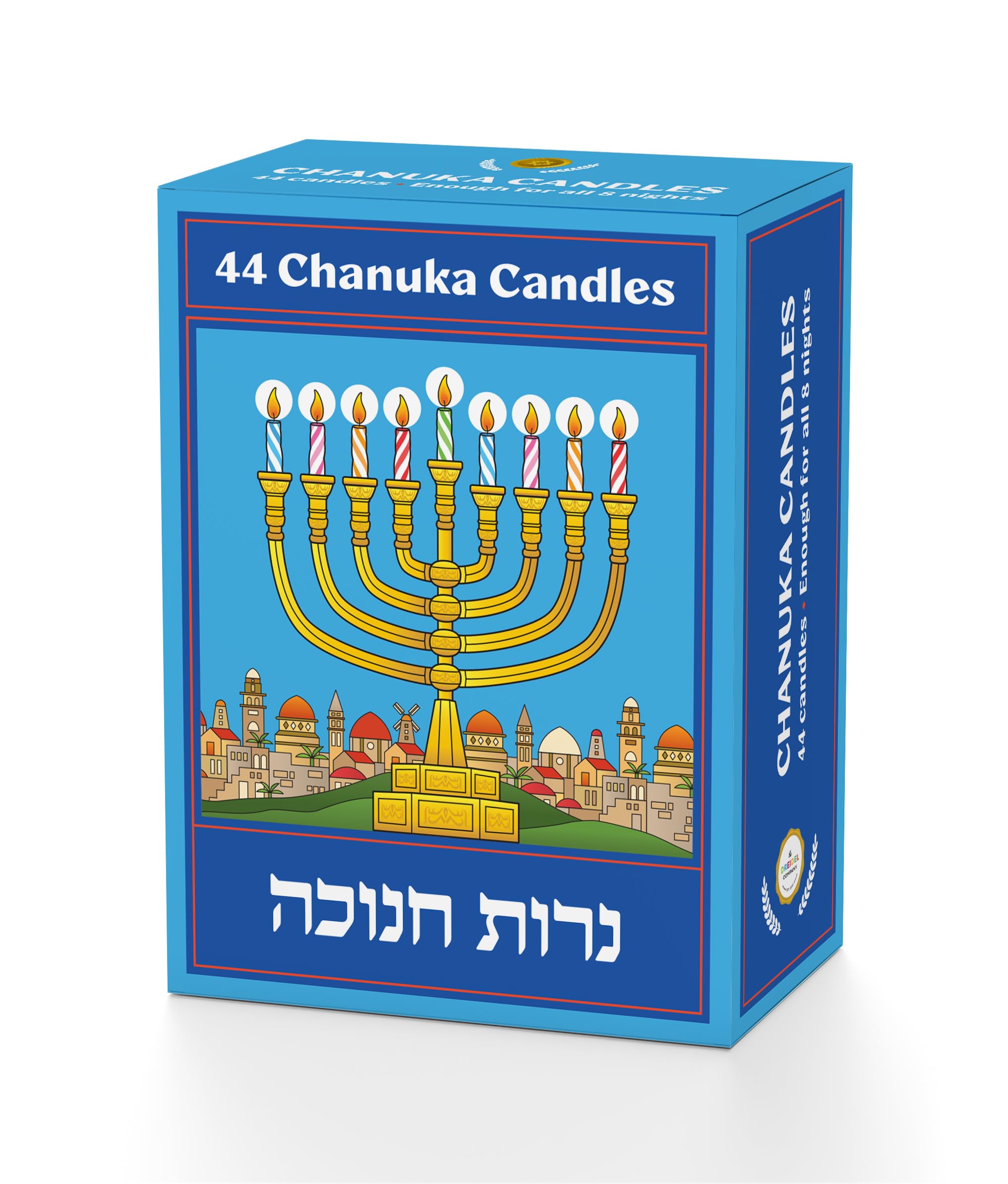 The Dreidel Company Jerusalem Hanukkah Candles Menorah Candles Chanukah Candles 44 for All 8 Nights of Chanukah (Single)