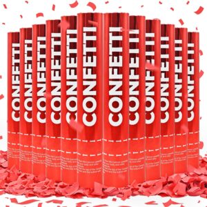 confetti cannon red biodegradable confetti poppers 12pack party poppers confetti shooters red confetti sticks for wedding graduation engagement anniversary bridal shower valentines day birthday