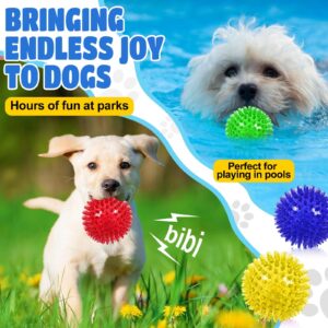 JLVAUVT Light Up Squeaky Dog Balls: Led Dog Balls for Aggressive Chewers Puppy Chew Toys for Teething - Spikey Dog Balls for Small, Medium, Large Dogs