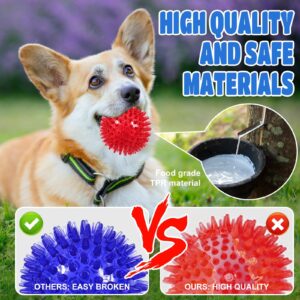 JLVAUVT Light Up Squeaky Dog Balls: Led Dog Balls for Aggressive Chewers Puppy Chew Toys for Teething - Spikey Dog Balls for Small, Medium, Large Dogs