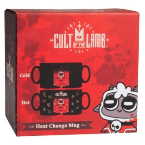 Cult of The Lamb Heat Changing Coffee Mug - Symbol Images Reveal with Heat - Officially Licensed Video Game Merchandise - Christmas Stocking Stuffer Gamer Gift for Kids, Teens, Adults - 11oz, Ceramic