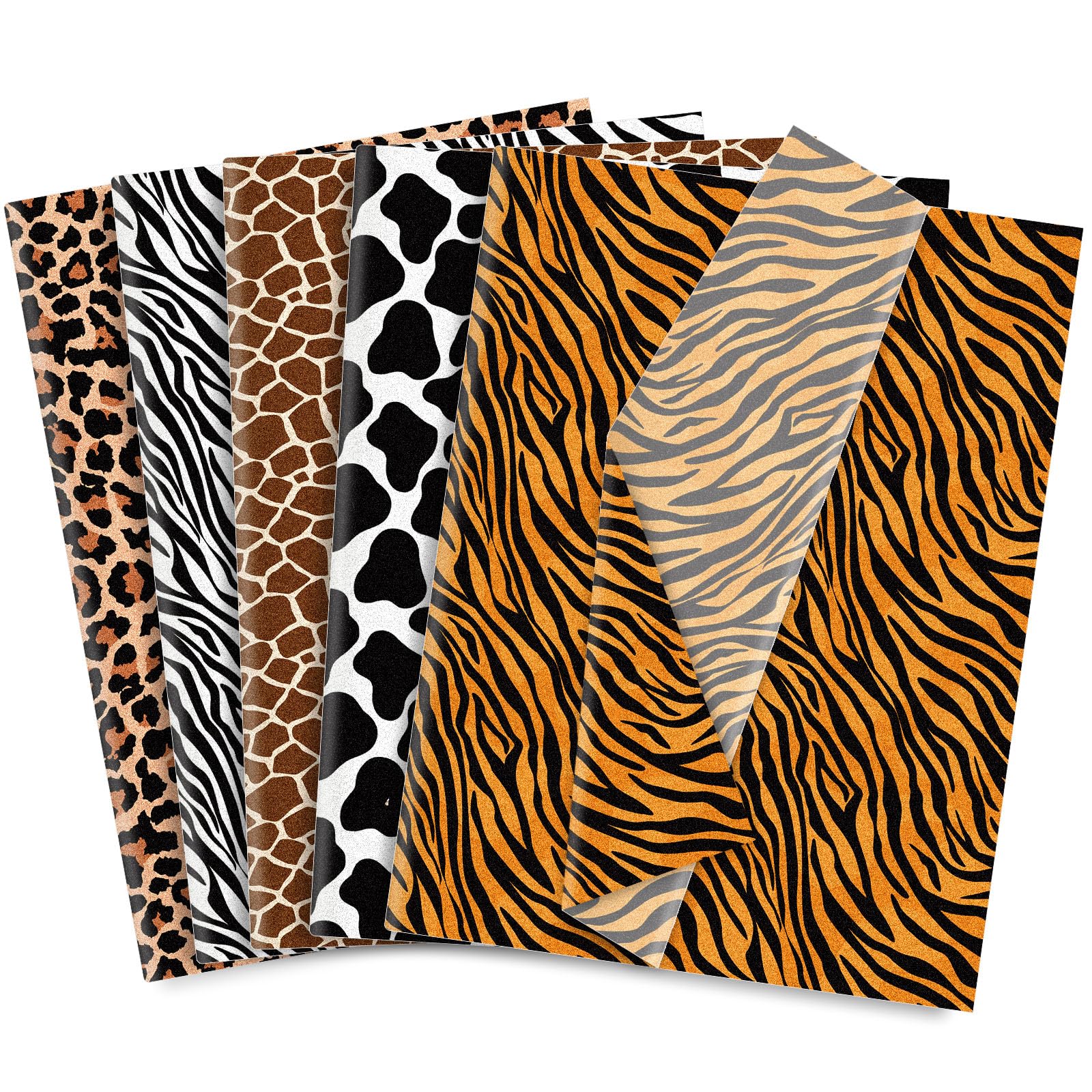 AnyDesign 5 Designs Animal Print Tissue Paper 90 Sheet Leopard Zebra Giraffe Tiger Cow Skin Pattern Art Tissue Animal Print Wrapping Paper Assortment for DIY Crafts Gift Packing, 19.7 x 13.8 Inch