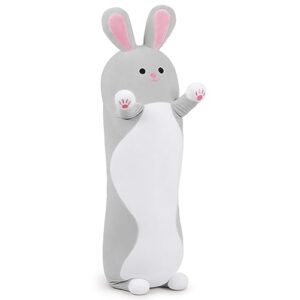 MIAOHAHA Long Bunny Rabbit Plush Toy Doll, Long Rabbit Stuffed Animal Hugging Pillow Hugging Pillow Gift for Kids and Girls(Gray Rabbit,90cm/35.4in)