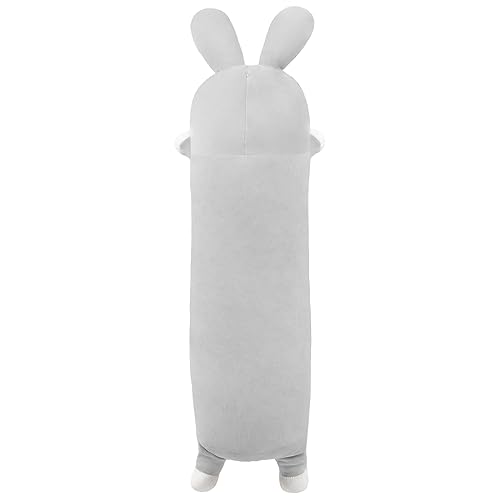 MIAOHAHA Long Bunny Rabbit Plush Toy Doll, Long Rabbit Stuffed Animal Hugging Pillow Hugging Pillow Gift for Kids and Girls(Gray Rabbit,90cm/35.4in)