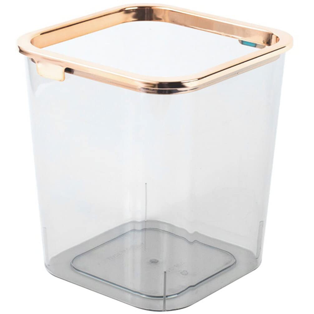 ULTECHNOVO Transparent Trash Can Office Waste Basket Desk Garbage Can Office Trash Can Waste Container Waste Paper Basket Plastic Wastebasket Bathroom Trash Can Dorm Trash Can Trash Bin