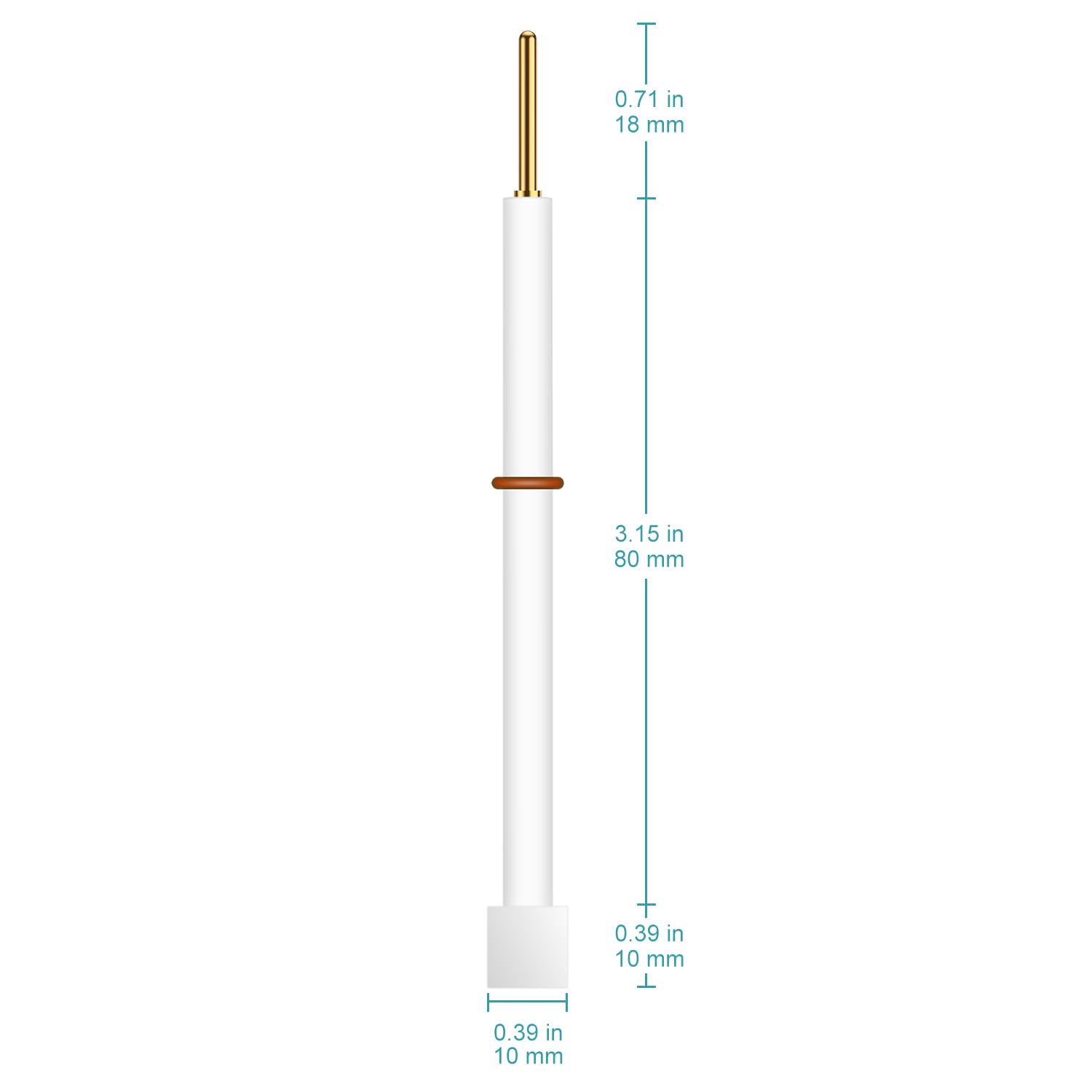 stonylab Nickel Electrode, 10x10x0.1 mm Laboratory Electrolytic Cell Nickel Electrode with PTFE Body Compatible with stonylab Electrolytic Cell