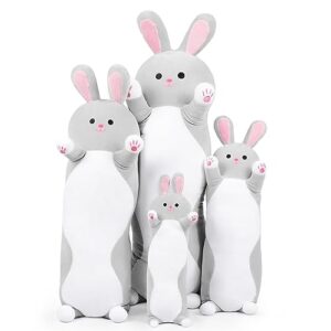 MIAOHAHA Long Bunny Rabbit Plush Toy Doll, Long Rabbit Stuffed Animal Hugging Pillow Hugging Pillow Gift for Kids and Girls(Gray Rabbit,90cm/35.4in)