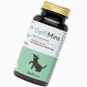 optimins dog vitamin & mineral capsules - essential nutrients for health - vitality & immune support - multivitamin, amino acids, and minerals for skin, digestion and heart health