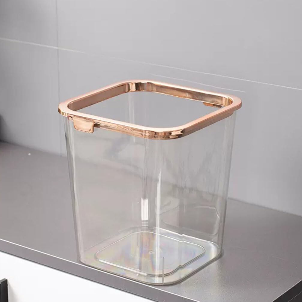 ULTECHNOVO Transparent Trash Can Office Waste Basket Desk Garbage Can Office Trash Can Waste Container Waste Paper Basket Plastic Wastebasket Bathroom Trash Can Dorm Trash Can Trash Bin