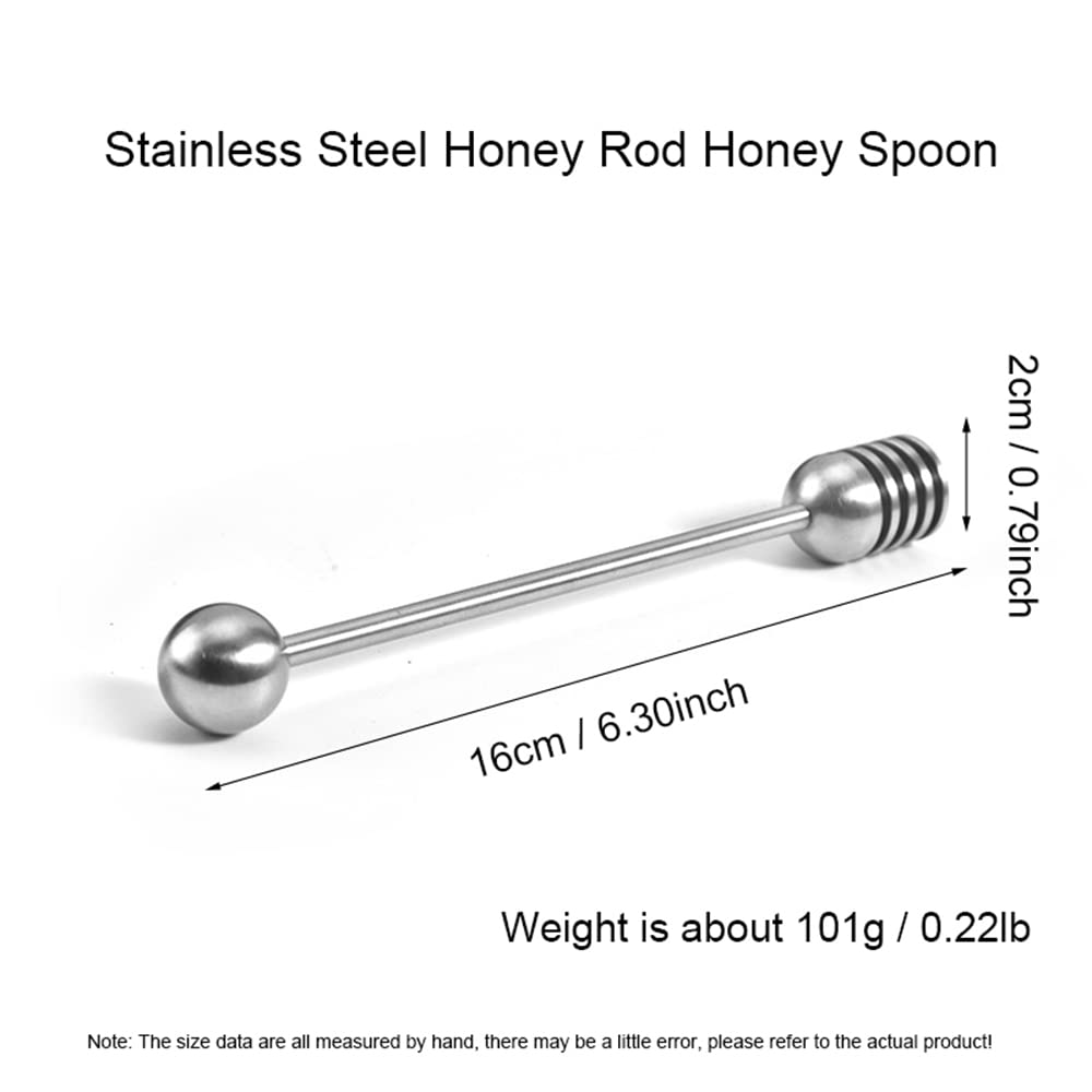 Alunsito Stainless Steel Honey Dipper Stick, 6.3 Inch Honey Wand Server, Removable Honeycomb Stick for Honey Pot Dispense Honey, Wedding Party Favors, 2 Pieces, Gold