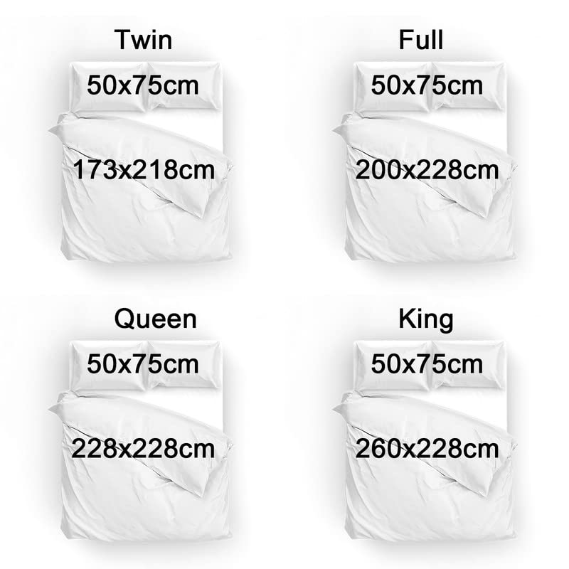 SSPENT The Anime Printed Duvet Quilt Cover Gudetama Bedding Sets 1 Bed Cover and 2 Pillowcases for Kids Teenagers Adult