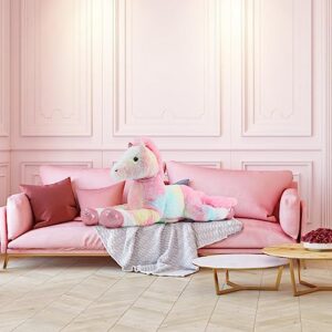 MaoGoLan Giant Horse Plush Stuffed Animal, 35.5 inch Colorful Paint Large Stuffed Animal Big Horse Pony Plush Pillow Gift for Kids and Adults Valentines, Christmas, Birthday