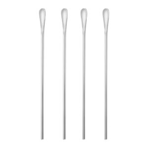 8.5inch/21.8cm coffee stirrers spoon,silver stainless steel 304# coffee stir sticks,round solid long handle cocktail beverage iced tea stirring stick,drink mixing spoon,set of 4