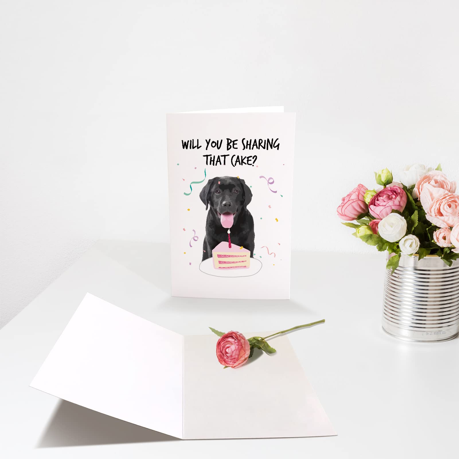 Funny Dog Birthday Card, Birthday Card from Dog, Happy Birthday Card for Dog Owner, Labrador Will You Be Sharing That Cake Bday Card