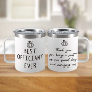 ARYDGELL Wedding Officiant Gift Coffee Mug, Gift From Bride & Groom, Thank You Gift for Wedding Officiant, 12oz Officiant Mug Best Officiant Ever Coffee Mug from Couple(White)