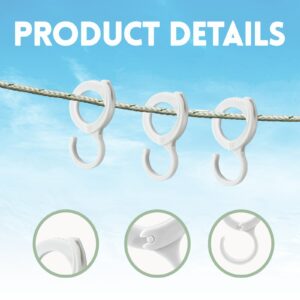 Moicstiy 6 Pcs White Hanging Hooks Multi-Purpose Hanging Hooks Hangers S Hooks for Hanging Table Edge Hook Windproof Hook Clips Hook for Home Wardrobe Office Exhibition