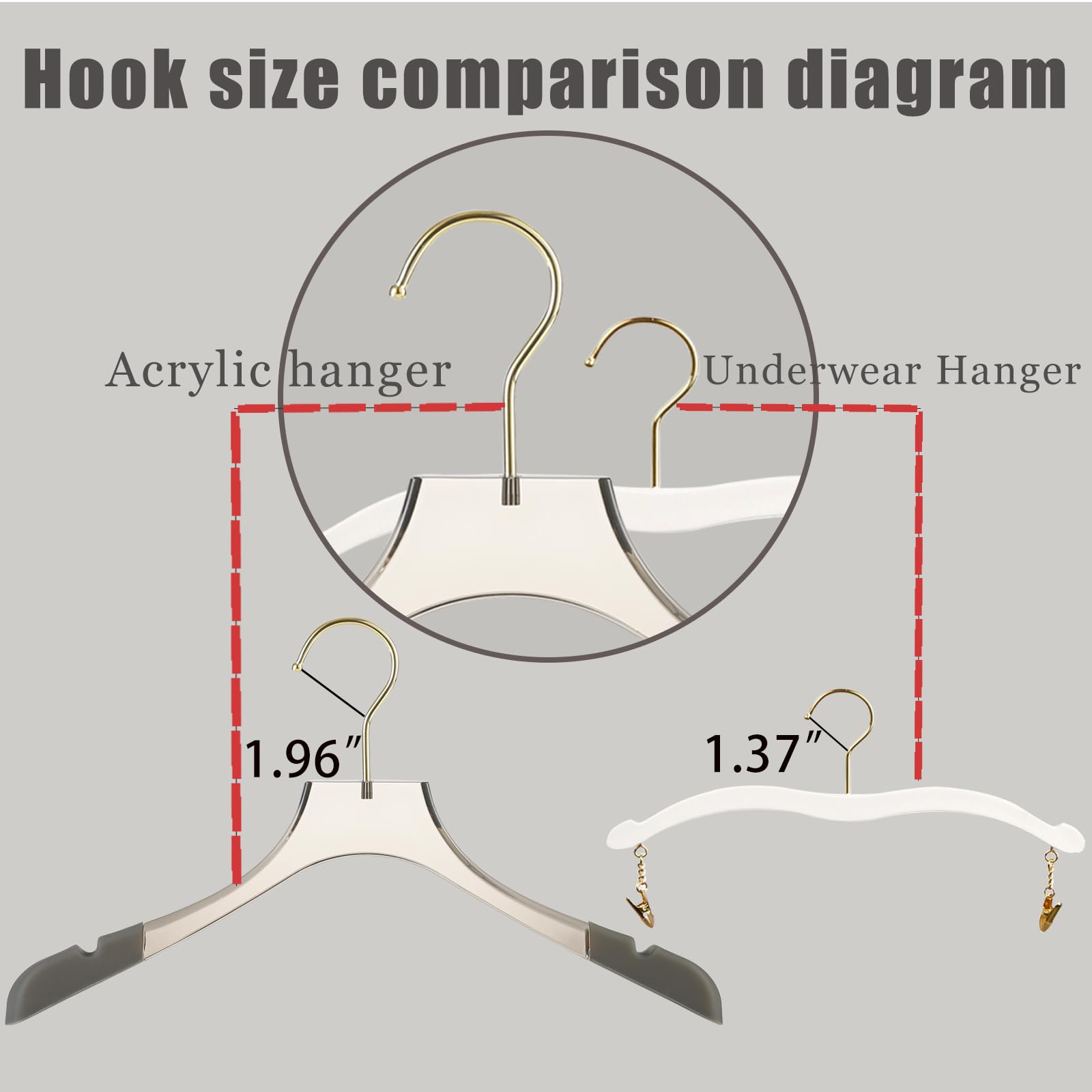 Besser 10 Pack Lingerie Hangers with Gold Metal Clips,Imitation Wood Grain Bralettes Bikini Hangers,Plastic Material Hangers for Bras,Tank Tops,Bralettes, Bikini