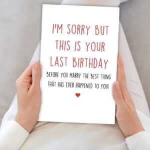 VvOoOvV Romantic Birthday Card for Him Her, Humor Birthday Cards for Fiancé, Lovely Future Husband Bday Card for Men, Funny Gifts for Husband to Be