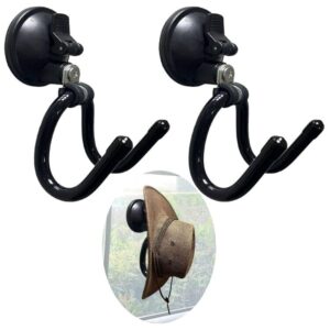 auxphome 2pack suction cup hooks, hat storage organizer stand holder hanger for car, shower,glass window,kitchen & bathroom & restroom, for towels,jacket,purse,cowboy hat - no tools，no drilling