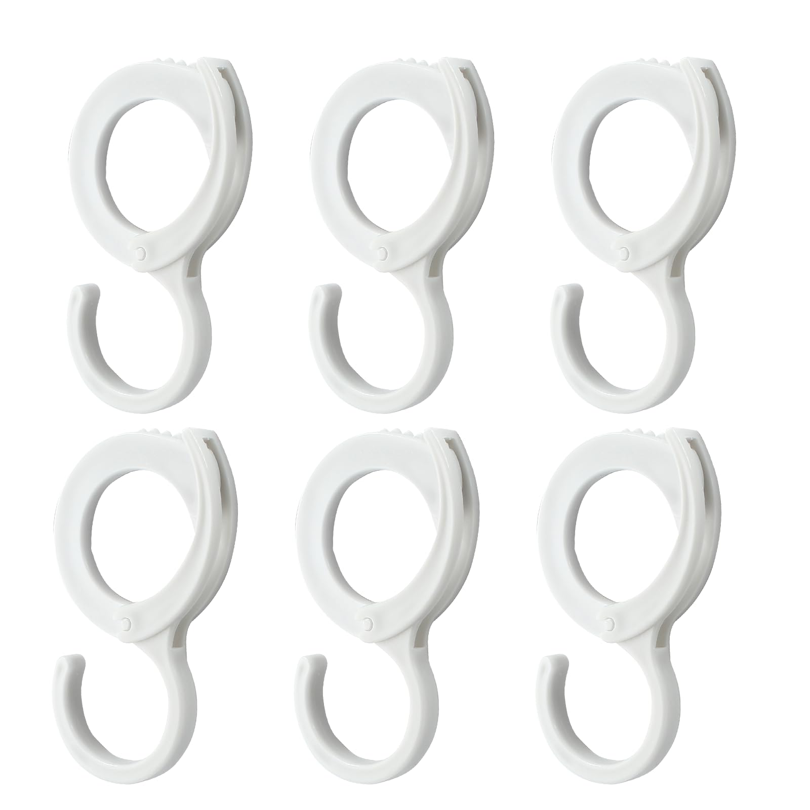 Moicstiy 6 Pcs White Hanging Hooks Multi-Purpose Hanging Hooks Hangers S Hooks for Hanging Table Edge Hook Windproof Hook Clips Hook for Home Wardrobe Office Exhibition