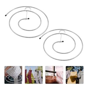 BESPORTBLE Spiral Sheet Hanger, Stainless Steel, Space Saving Hangers for Sheets Bedspreads Coverlets Mattresses Tablecloths Sofa Covers Blankets Shawls Scarfs Capes (2-Pack)