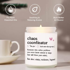 Niyewsor Chaos Coordinator Gifts for Women, Christmas Day Gifts, Thank You Candle Gifts for Women, Principal Gifts, Birthday Gifts for Boss, Teacher, Coworker, Leader, Nurse