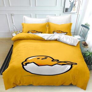 sspent the anime printed duvet quilt cover gudetama bedding sets 1 bed cover and 2 pillowcases for kids teenagers adult