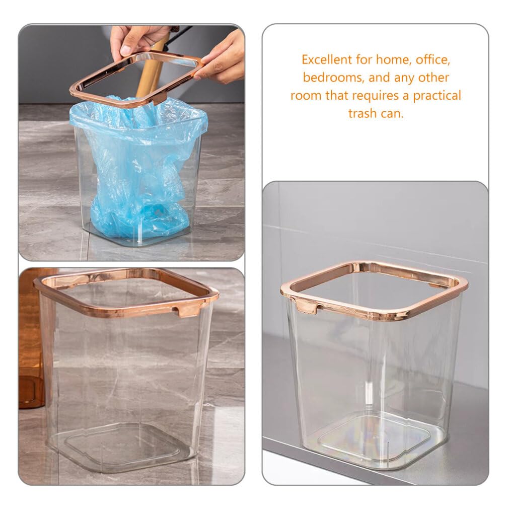 ULTECHNOVO Transparent Trash Can Office Waste Basket Desk Garbage Can Office Trash Can Waste Container Waste Paper Basket Plastic Wastebasket Bathroom Trash Can Dorm Trash Can Trash Bin