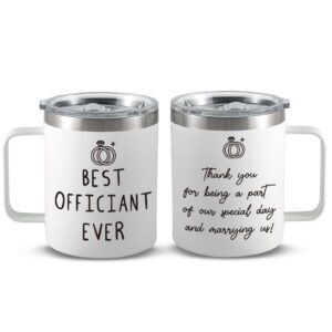 arydgell wedding officiant gift coffee mug, gift from bride & groom, thank you gift for wedding officiant, 12oz officiant mug best officiant ever coffee mug from couple(white)