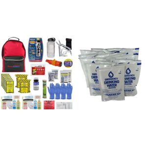 ready america 72 hour deluxe emergency kit & datrex emergency water packet 4.227 oz - 3 day/72 hour supply (18 packs), white