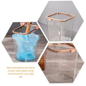 ULTECHNOVO Transparent Trash Can Office Waste Basket Desk Garbage Can Office Trash Can Waste Container Waste Paper Basket Plastic Wastebasket Bathroom Trash Can Dorm Trash Can Trash Bin