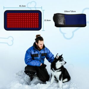 PUPCA Red Infrared Light Therapy Belt for Pets Pain Relief, Portable Wearable Cold Laser Therapy Device for Dogs Tissue Repair, Relieve Sciatica, Joint & Back Pain