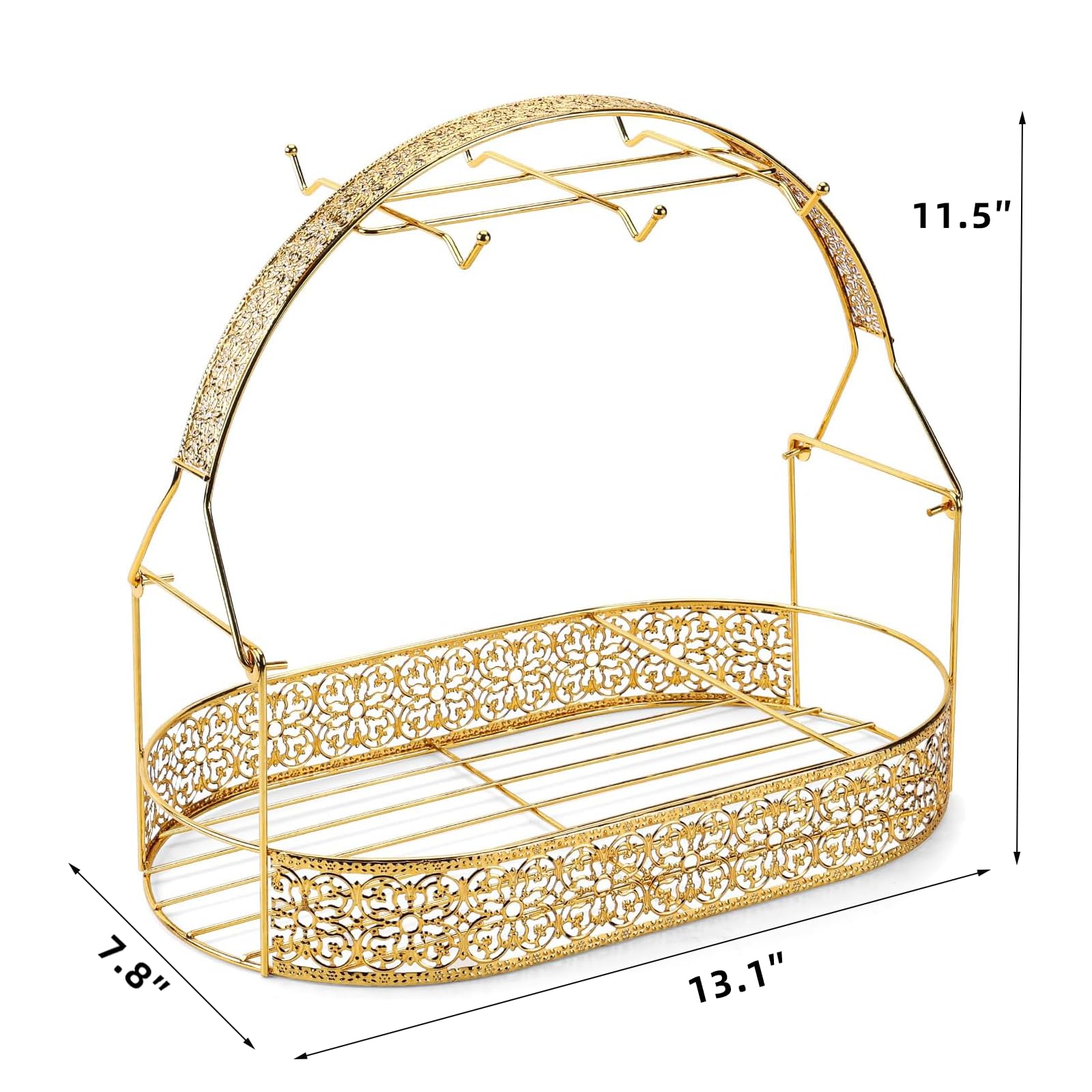 CHENP.HMC Coffee Mug Holder Mug Holders for Counter Coffee Rack Cup Holder Stand Dishes Organizer Steel Wire Rack Display Stand Service for Tea Cups