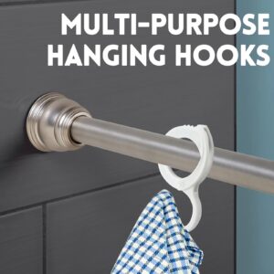 Moicstiy 6 Pcs White Hanging Hooks Multi-Purpose Hanging Hooks Hangers S Hooks for Hanging Table Edge Hook Windproof Hook Clips Hook for Home Wardrobe Office Exhibition