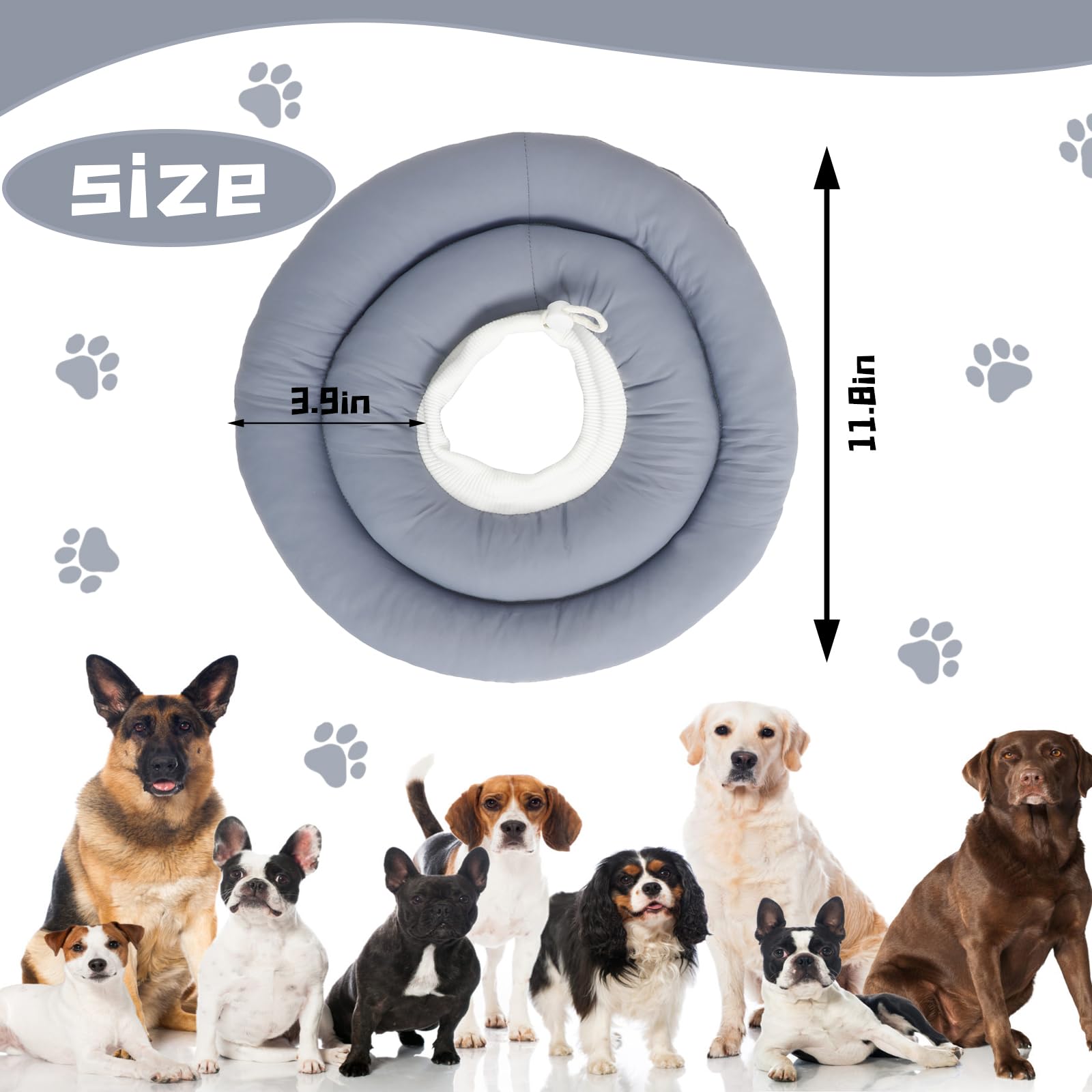 Soft Dog Cones for Small Dogs Waterproof Soft Elizabethan Donut Collar After Surgery, Adjustable Dogs Cats Recovery Collar Comfy Protective Cone Collar Anti-Licking Biting Wounds