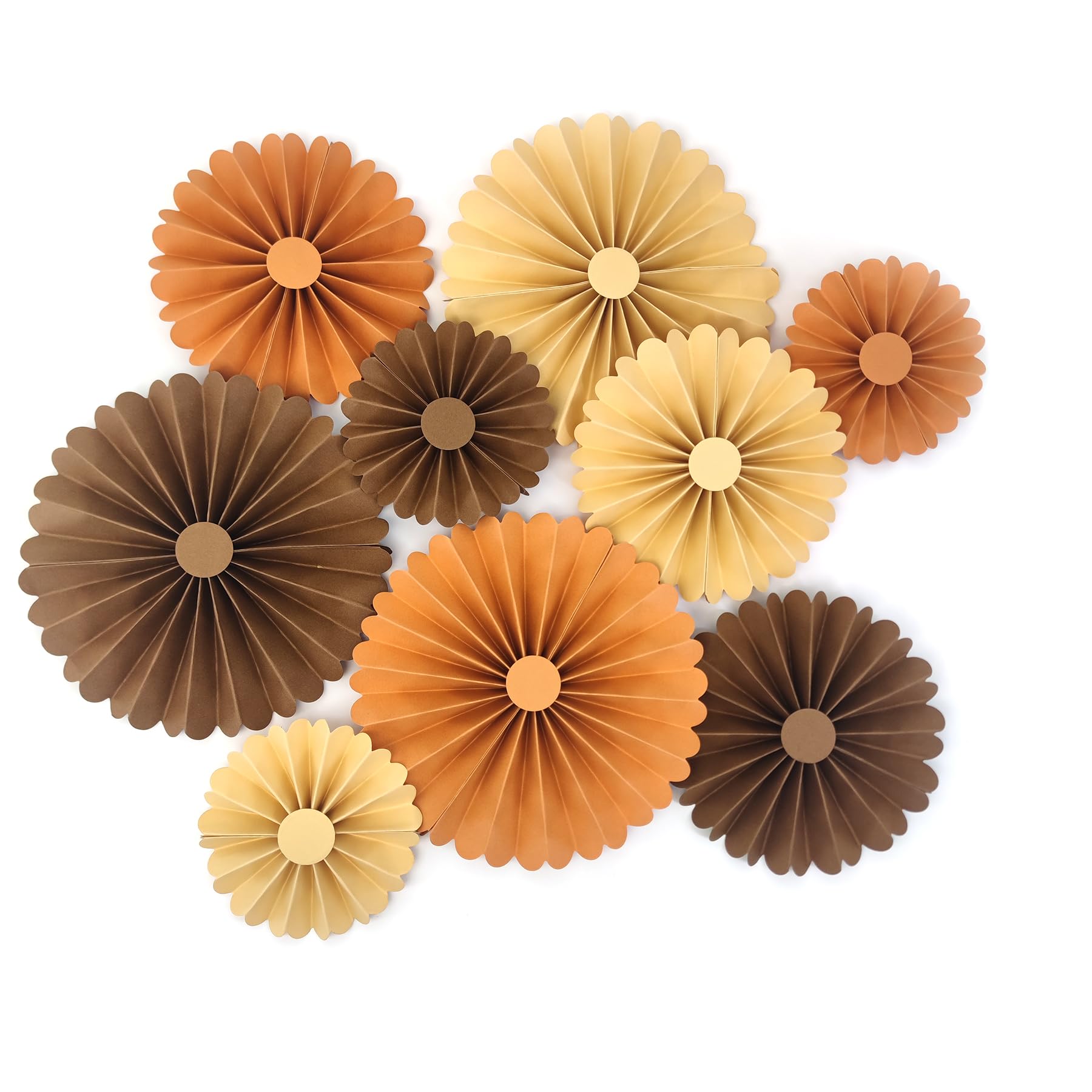 Mybbshower Paper Flower for Wedding Fan Photo Backdrop Bridal Shower Birthday Party Decorations Pack of 9 (Autumn Party)